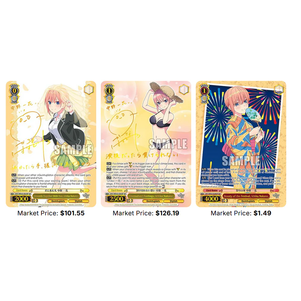 Weiss Schwarz | Booster Box 6 Sobre The Quintessential Quintuplets Specials Premium - Image 3
