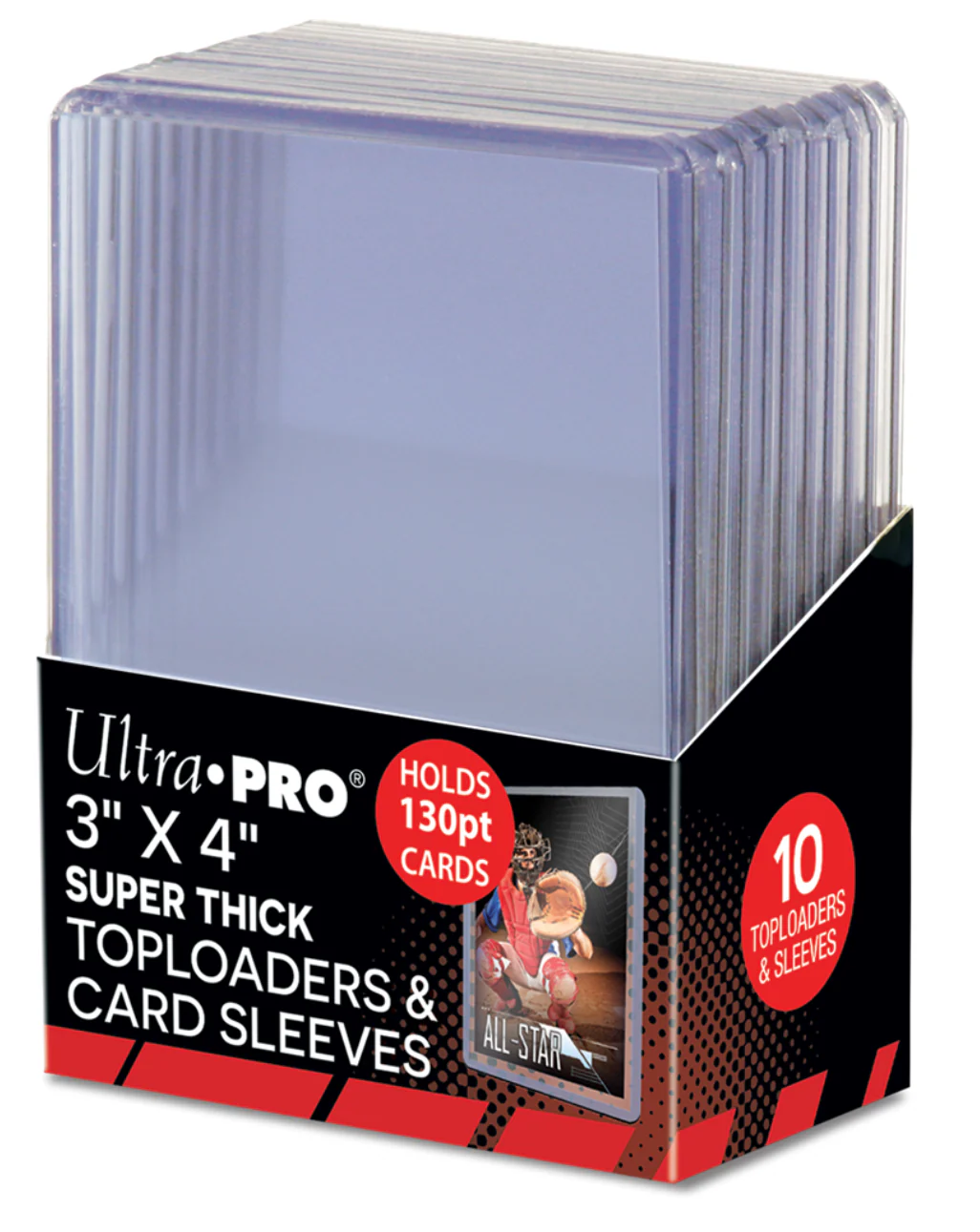 Ultra Pro | 10 Toploaders 3x4" 130 pt Cartas Deportivas